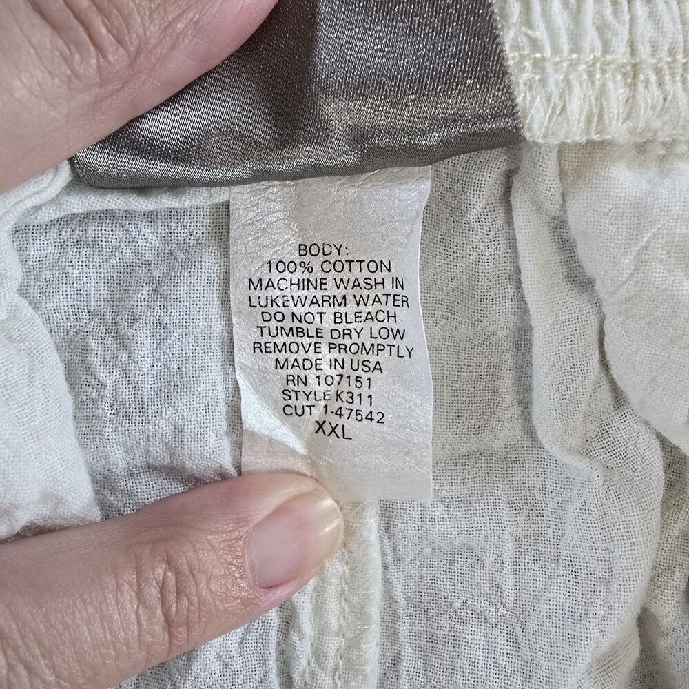 Vintage International Male XXL Harem Pants Ivory Drop Crotch 100% Cotton USA - Picture 8 of 11